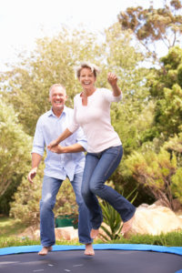 Happy aged couple enjoying