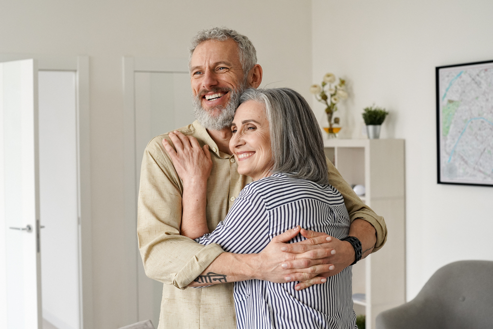 Happy Mature Classy Couple Hugging